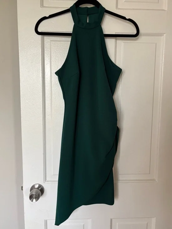Lulu’s Emerald Green Halter Mini Bodycon Dress - Picture 4 of 6